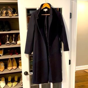 Reiss Long Navy Wool Coat US Size 2 UK Size 6